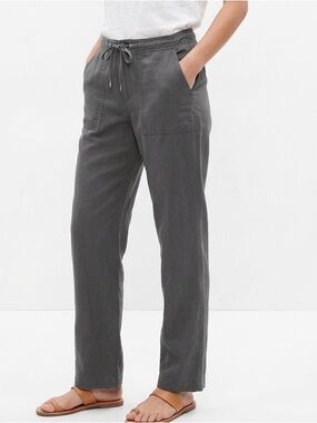 Gap 2026 Coastal Utility Linen-Blend Straight Leg Pants - Size 10